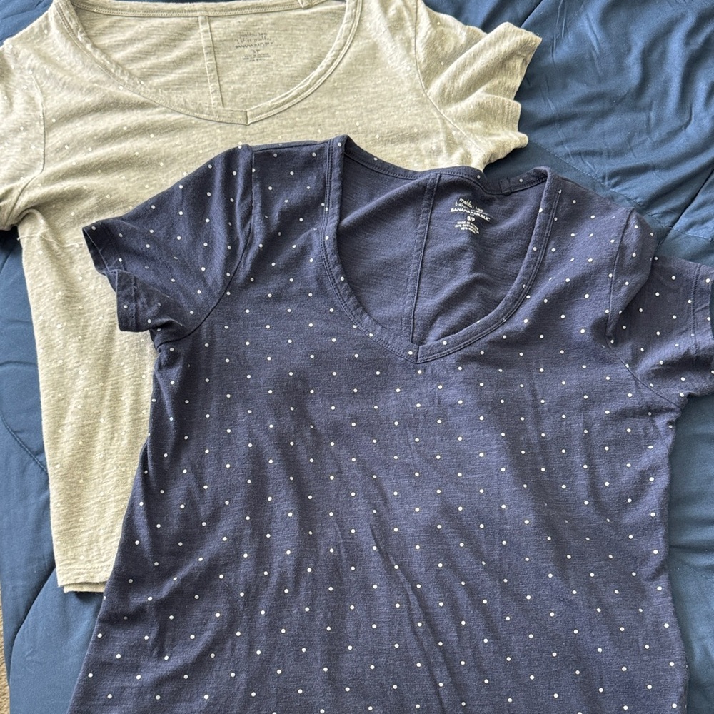 Banana Republic Gray and Navy T-Shirts